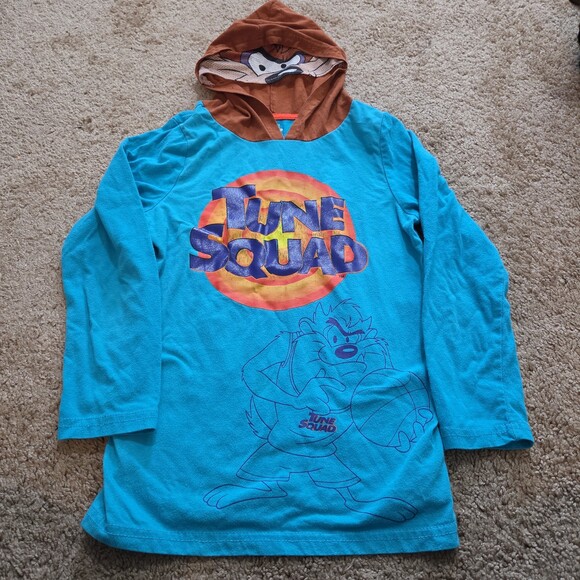 Space Jam Other - Space Jam Taz Boys Hooded Shirt 10 Tune Squad Deep Teal 2021